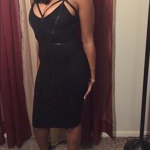 Midi sexy black dress